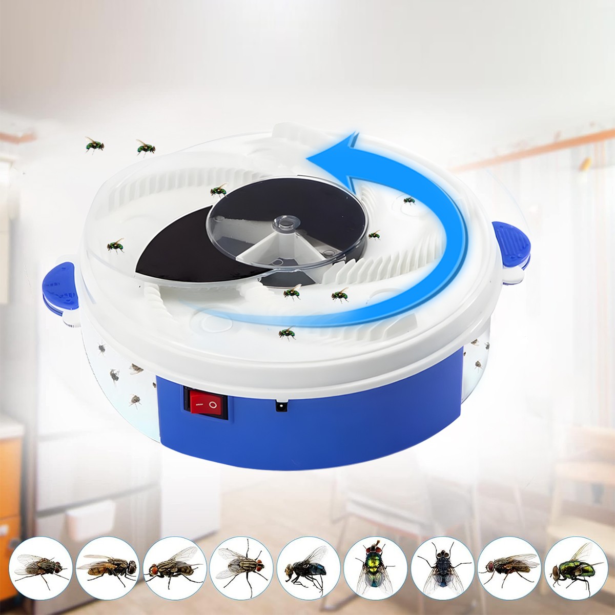 Electric Fly Trap Automatic Fly Catcher Rotating Fly Pest Repellent Kitchen Tool