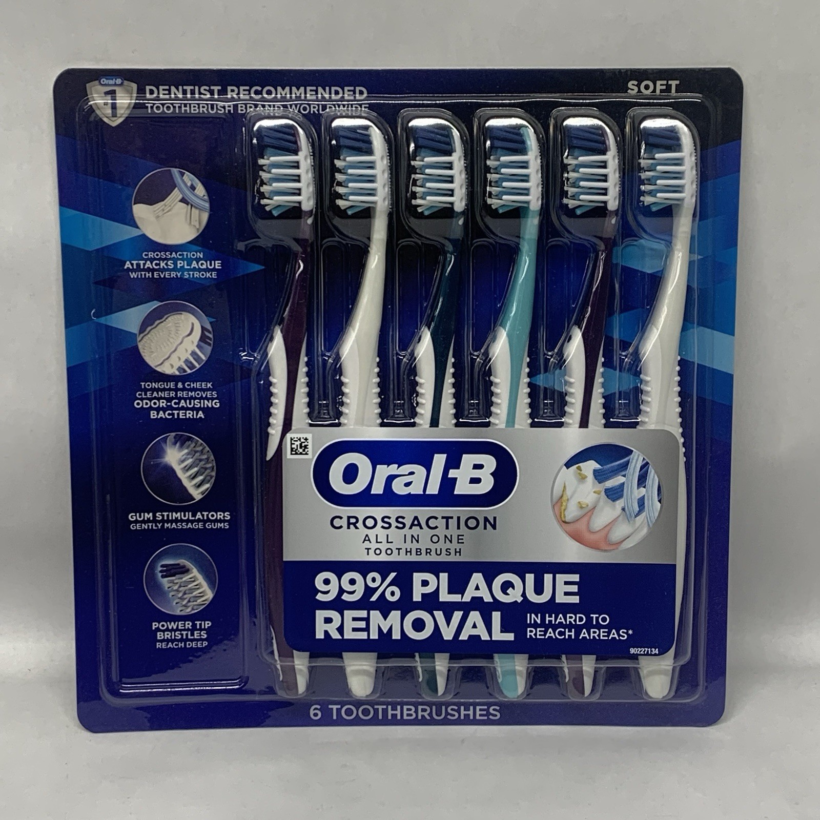 🔥✅ Oral-B CrossAction All In One Soft Toothbrushes Deep Plaque Removal 6 Count