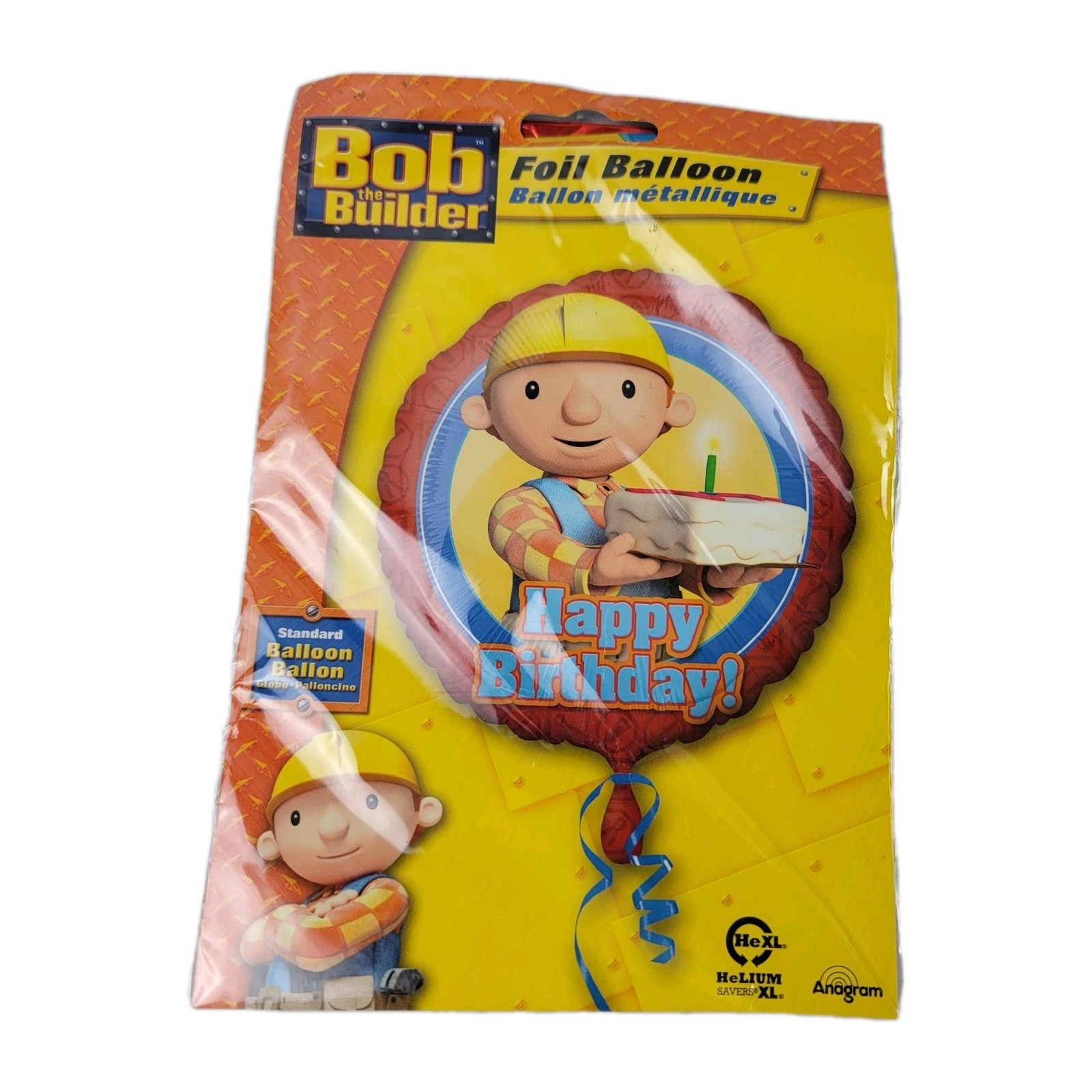 Bob the Builder 17" Foil Balloon Red, Blue Yellow Design Requires Helium