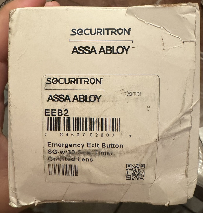 Securitron EEB2 Push To Open Button (damaged Box)