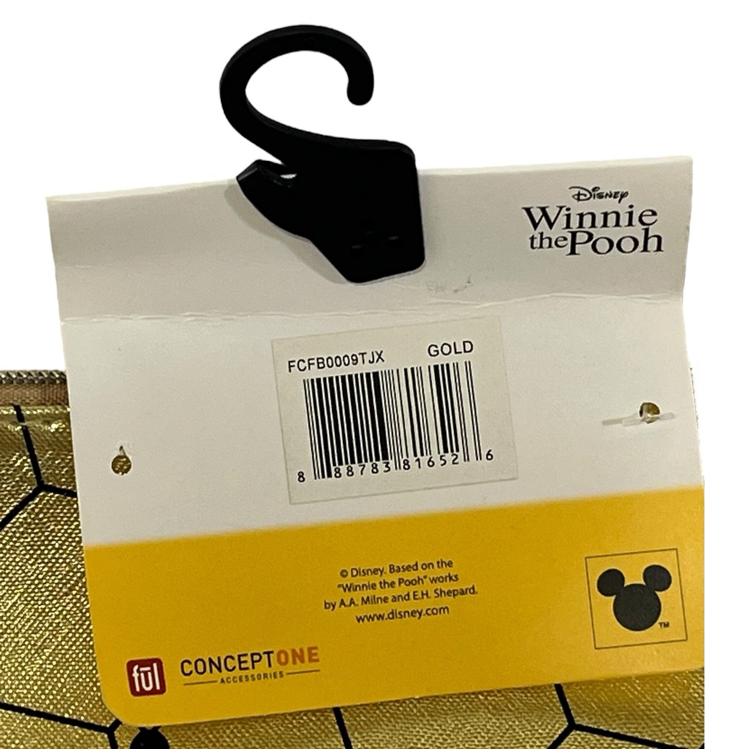 Disney Winnie the Pooh Gold Honey Bees Large Cosmetic Travel Bag Pouch NWT