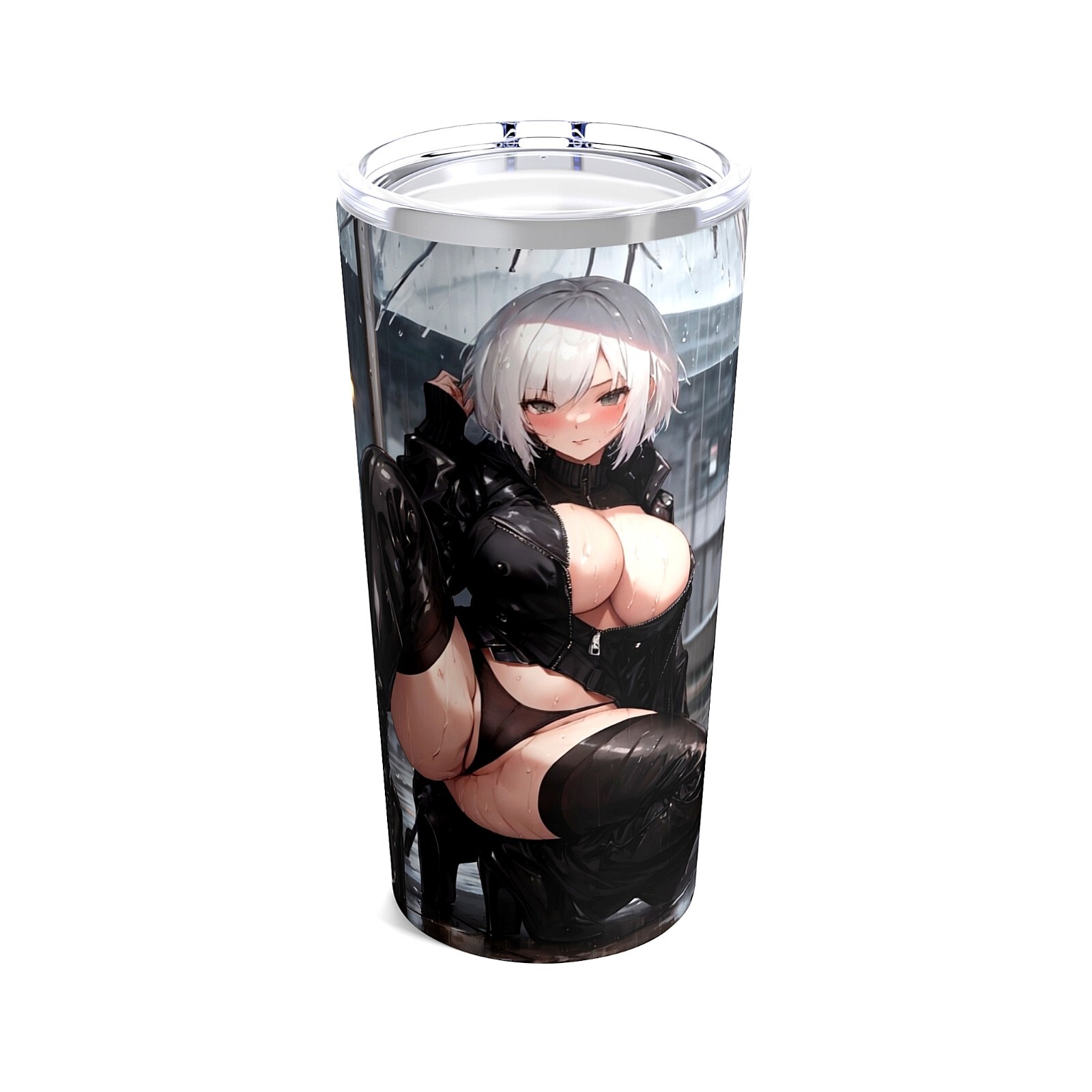 Rainy night anime waifu tumbler cup stainless steel 20 oz NEW