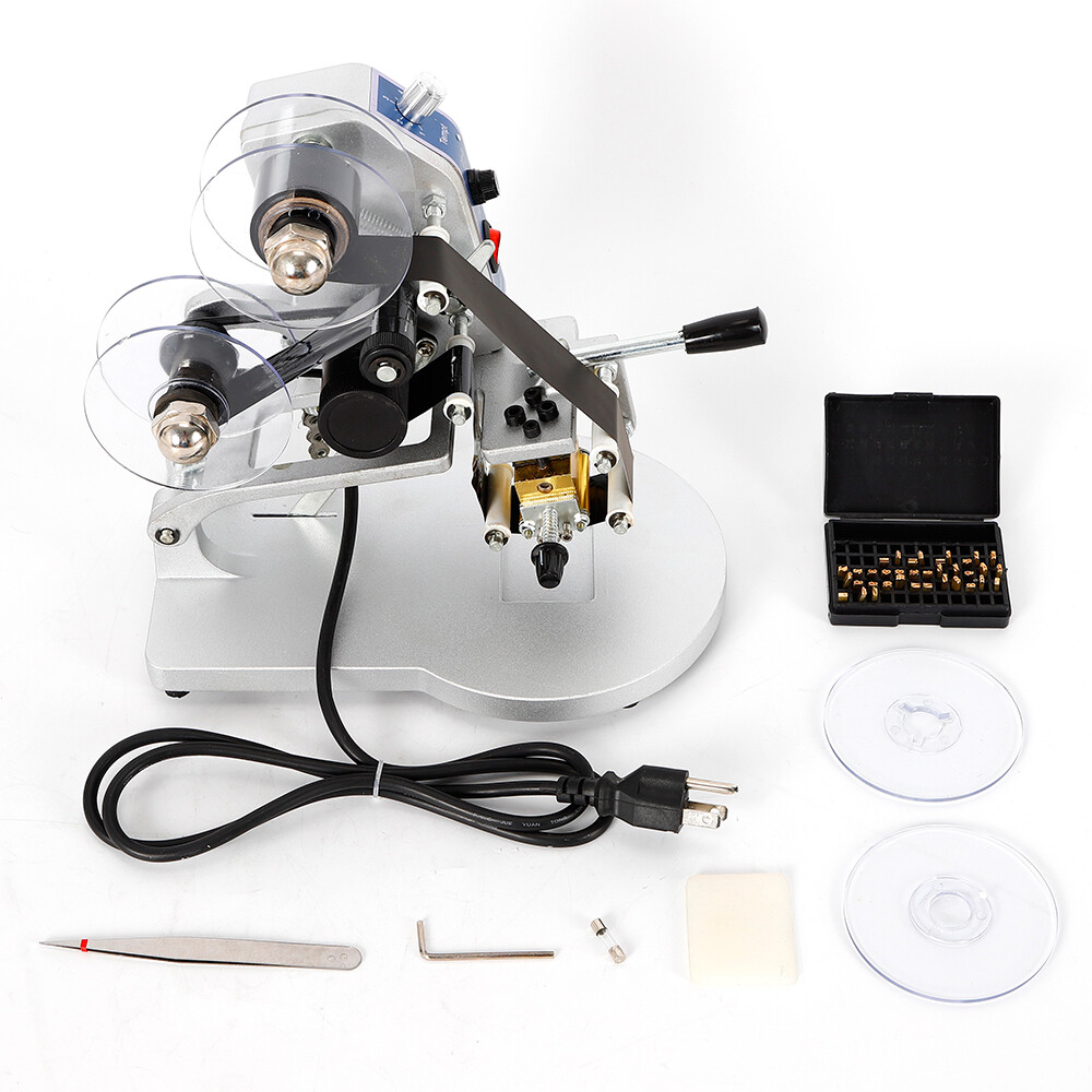 Manual Hot Foil Stamp Printing Machine Date Character Ribbon Coding Printer 110V