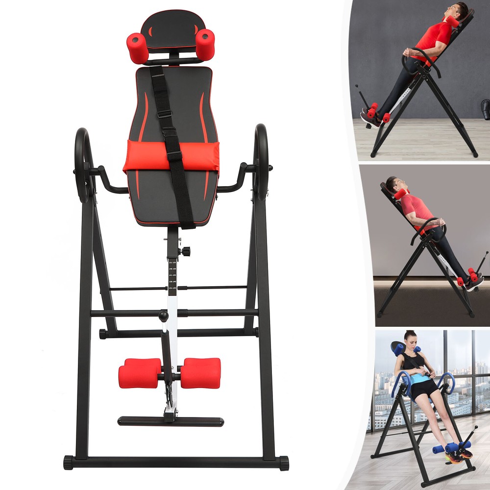 Hang Upside Down Gravity Back Therapy Pain Relief Inversion Table Heavy Duty