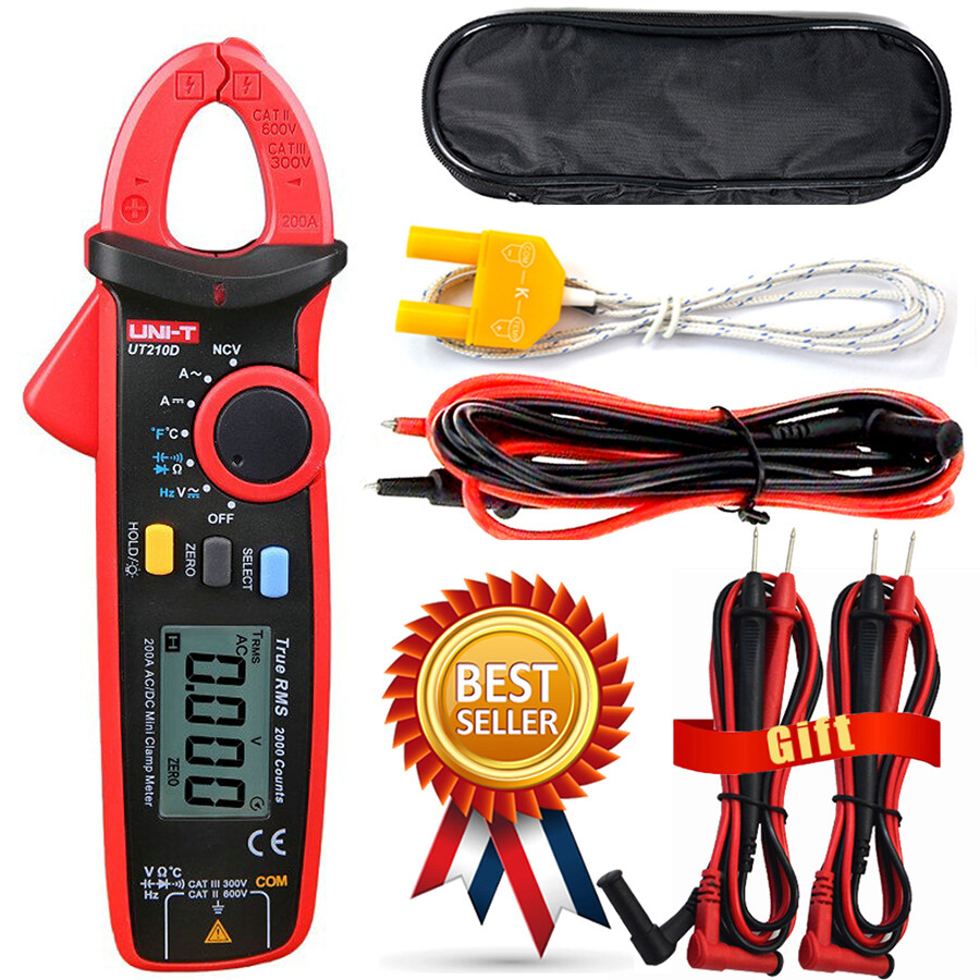 UNI-T UT210D UT210E Digital Clamp Meter 200A AC DC Current Pliers Ammeter ✦Kd