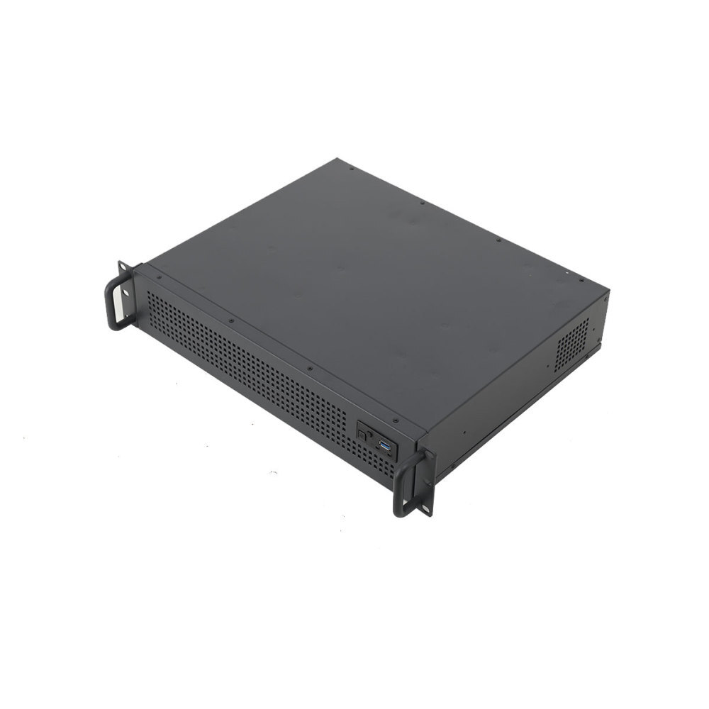 2U Rack Server Case Rackmount Case with 2x 80mm Fan Black Industrial Server Case
