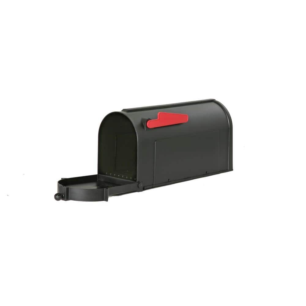 Postal Pro Post Mount Black Plastic Large Mailbox