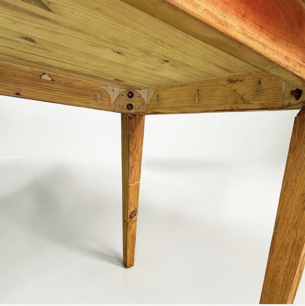 Vintage Solid Pine Farmhouse Kitchen Table Refinished Rustic 48x30