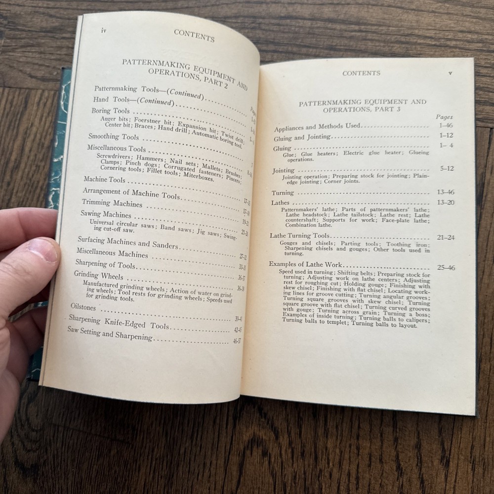 Vintage 1936 Patternmaking Equipment & Operations Woodworking Book