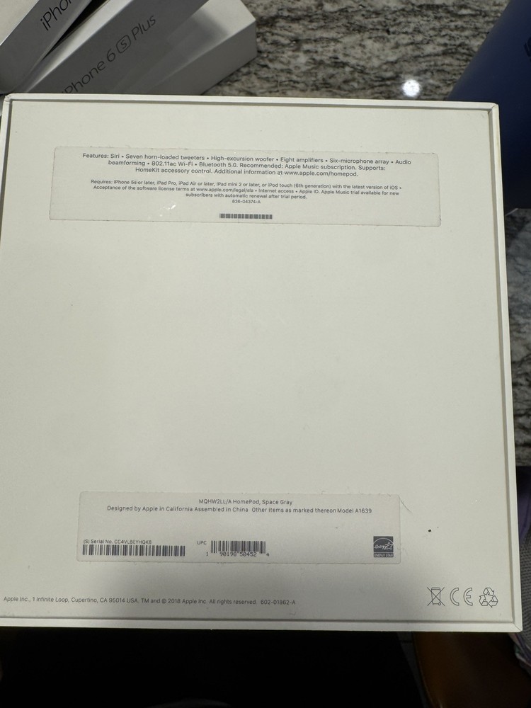 Apple HomePod (1st gen) Empty Box Only - Original Packaging