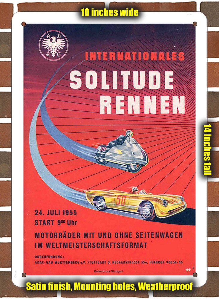 Metal Sign - 1955 Solitude Racing Program - 10x14 inches