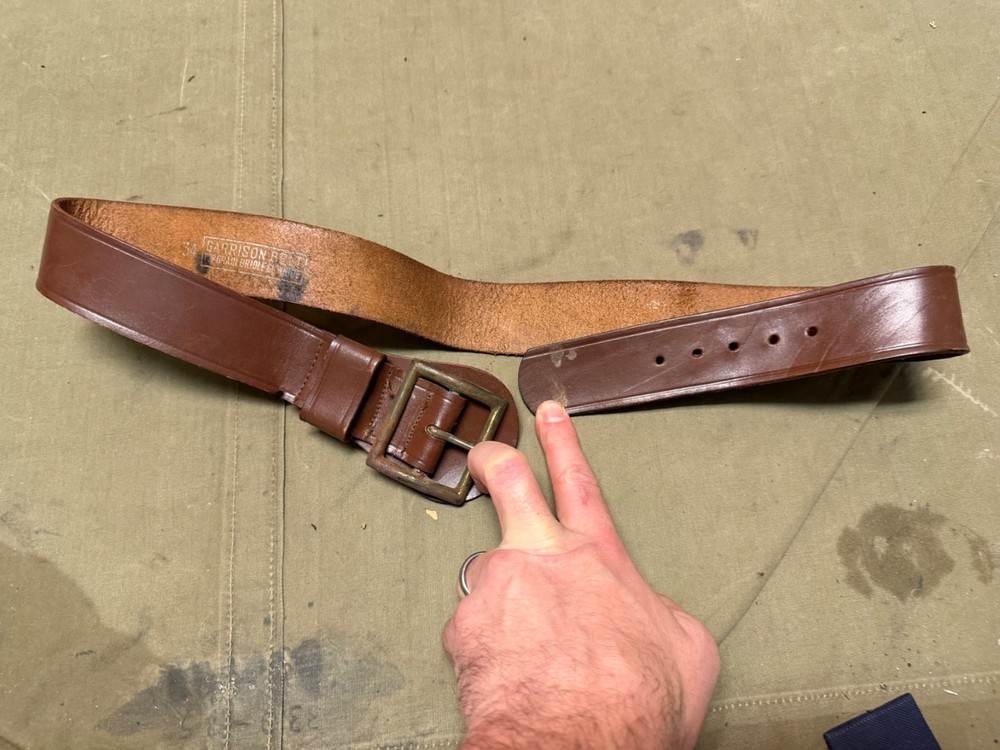 ORIGINAL WWII US ARMY INFANTRY M1938 GARRISON LEATHER BELT-MEDIUM 34 WAIST