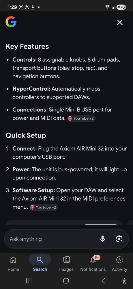M-Audio Axiom Air Mini 32-Key Midi Keyboard Controller