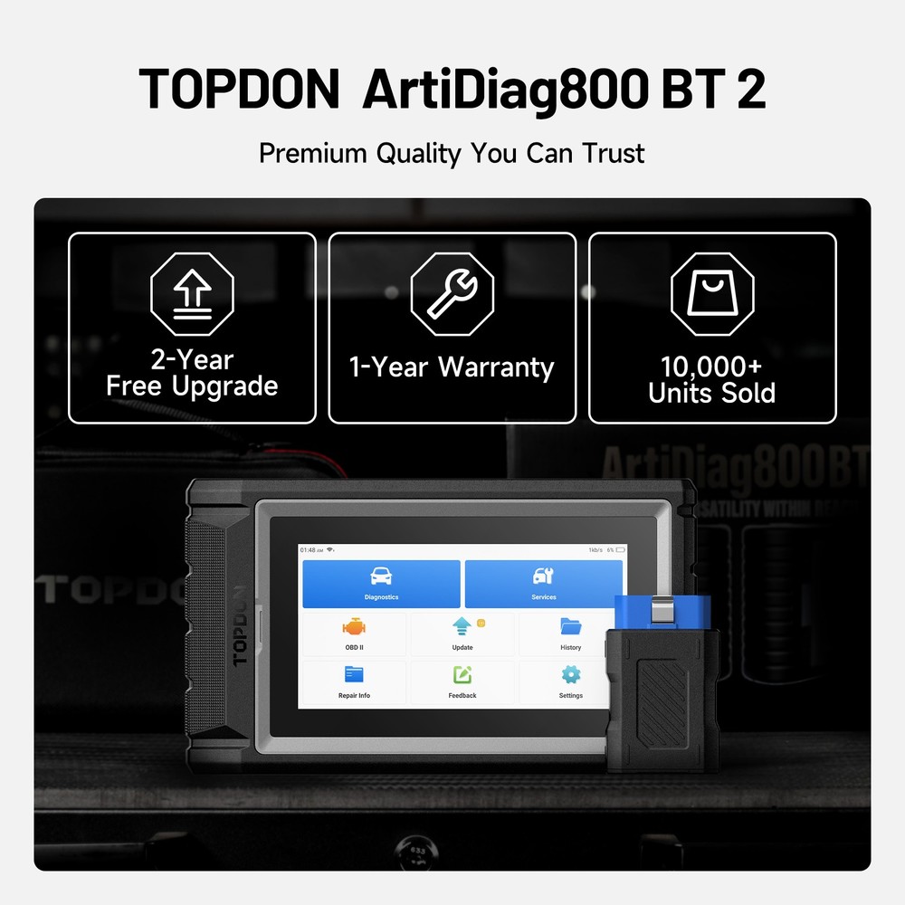 TOPDON AD800BT 2 Auto All System Diagnostic Bidirectional K!ey Coding Scanner
