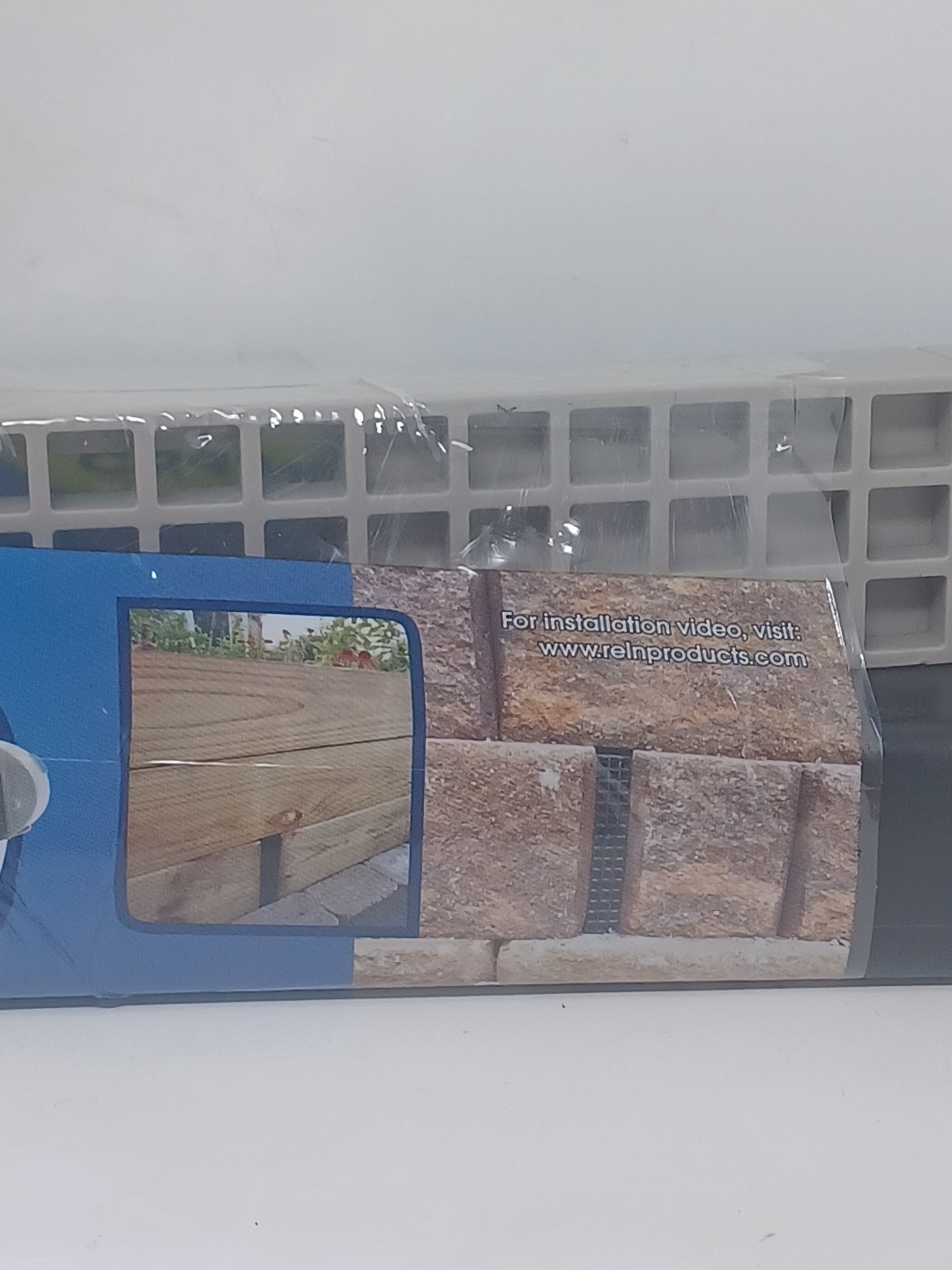 Reln Wall Drain 4 in. x 14 in. Universal Retaining Wall Block Channel Drain Gray