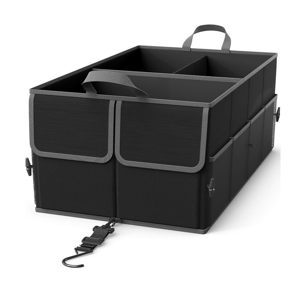 EPAuto Foldable Car Trunk Organizer, 3-Compartment with Removable Divider, Bl...