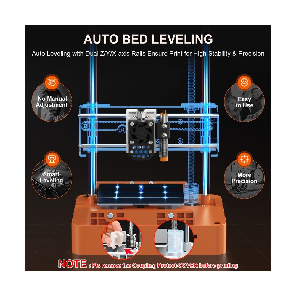 Newest Tina2S 3D Printer, HEPHI3D 3D Printers WiFi Cloud Printing Auto Bed Le...