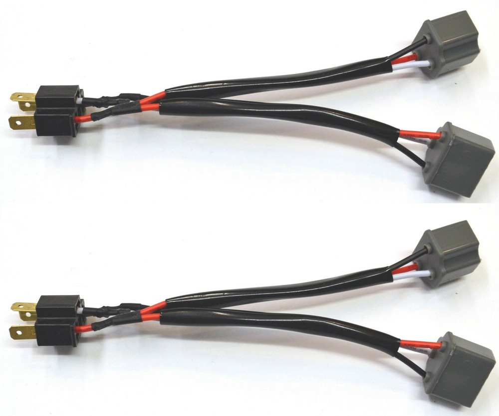 Splitter Wire Ceramic S 9003 HB2 H4 Two Harness Fog Light Adapter Replace Plug