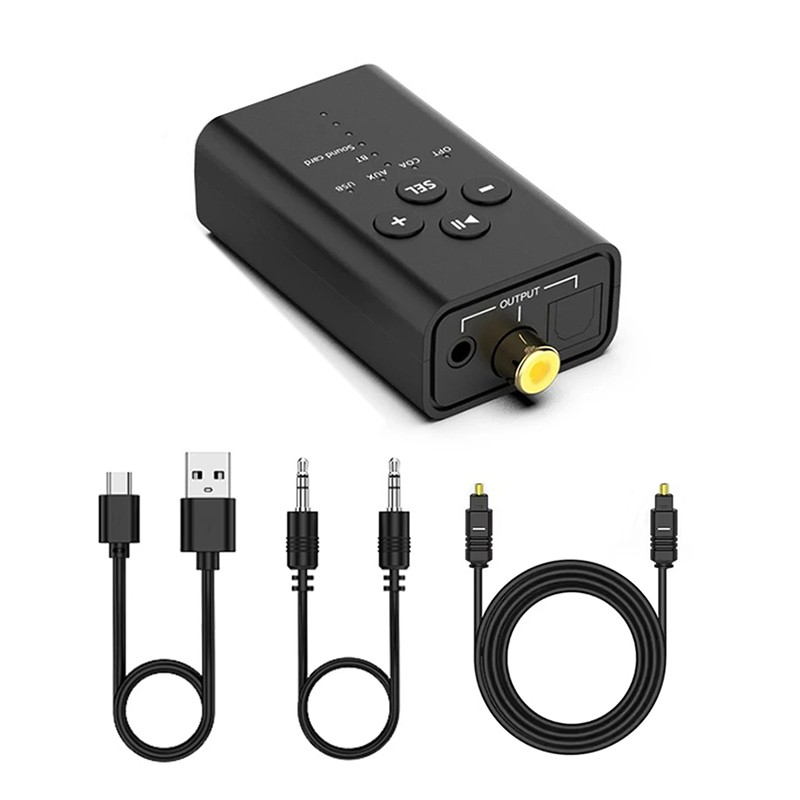 USB Bluetooth 5.2 Audio Receiver Digital to Analog Audio Converter AUX Adapter