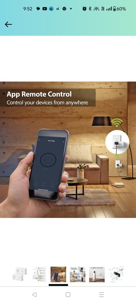 WiFi Heavy Duty Smart Plug Outlet, No Hub Required with Timer Function,...