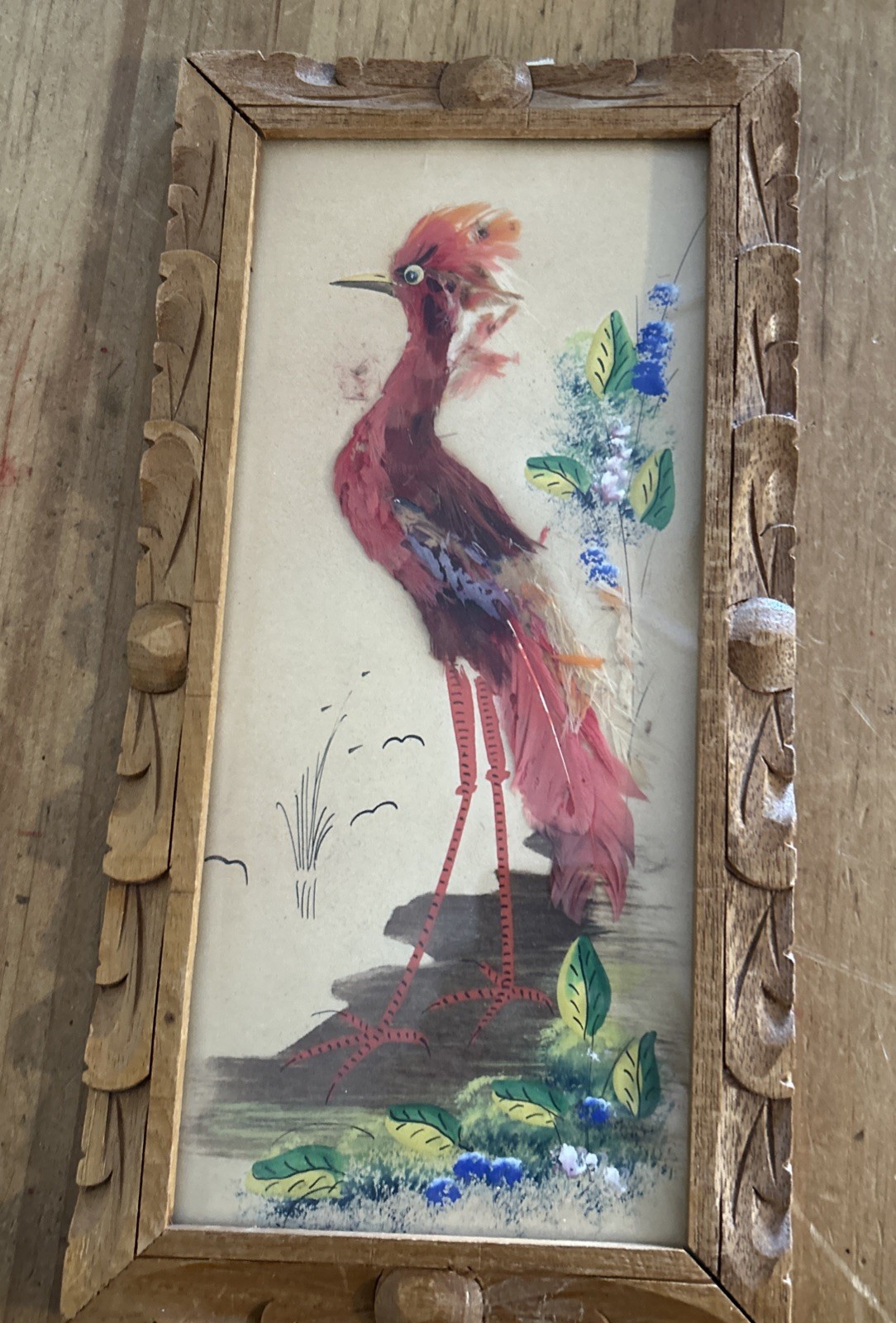 Set 3 VTG Mexican Feathercraft Bird Art Collection Handmade with Real Feathers