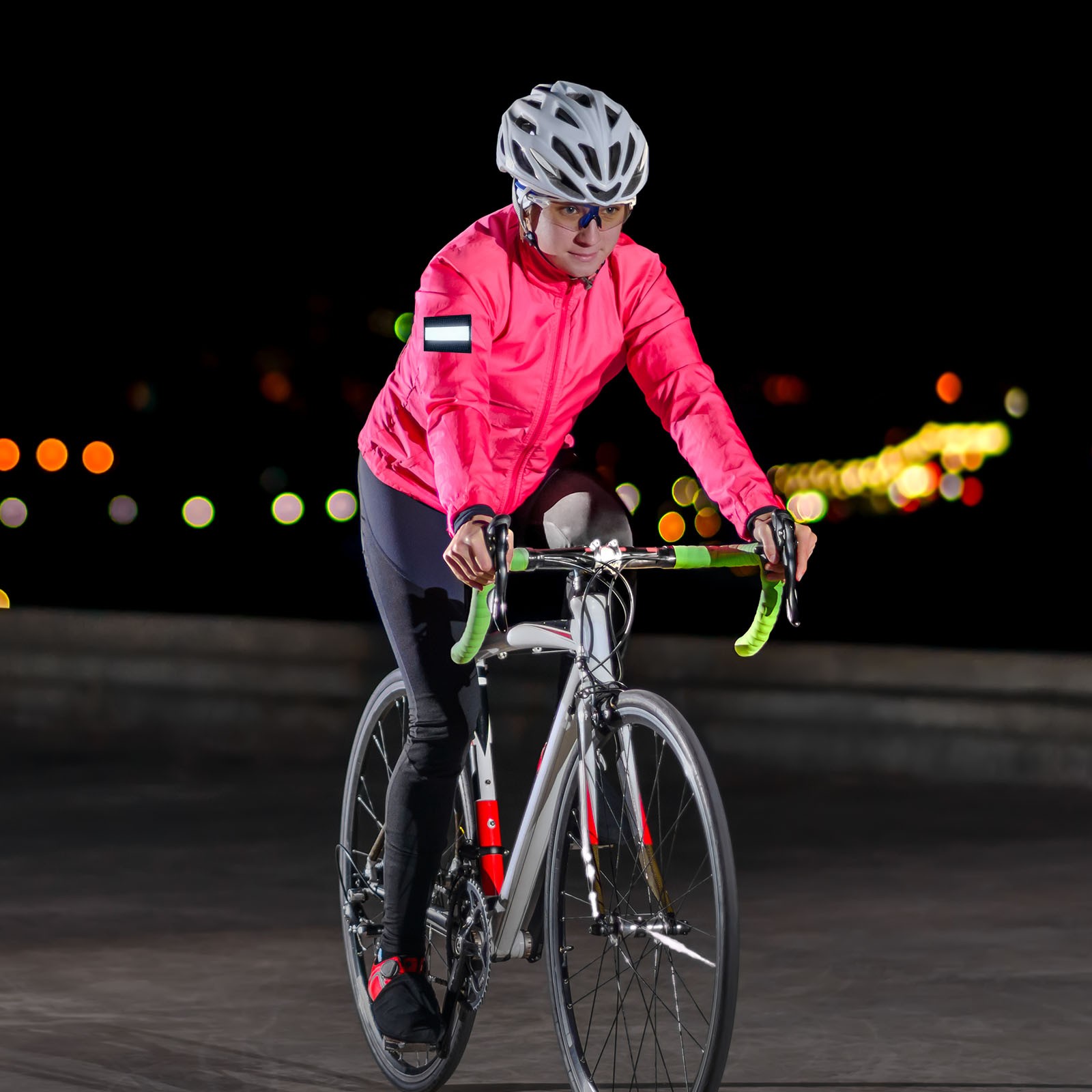 2pcs 2x3" Reflective Patch Hook and Loop Fastener Night Safety Appliques, Black