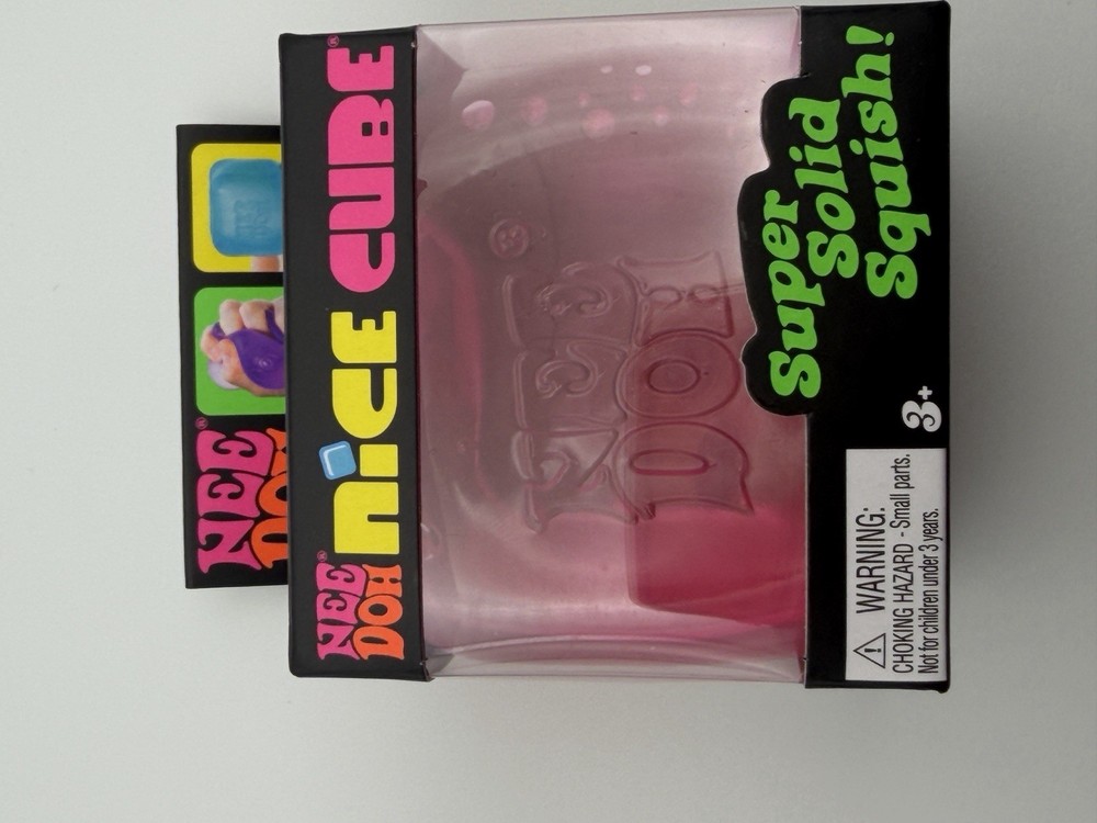 Nee Doh Nice Cube Super Solid Squish Pink Sensory Toy
