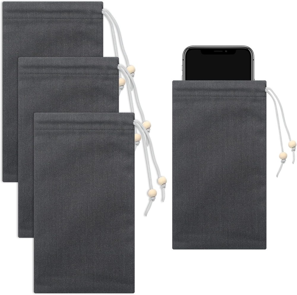 3 Pcs Emf Blocking Phone Case Shield Sleeve Protection Cell Black