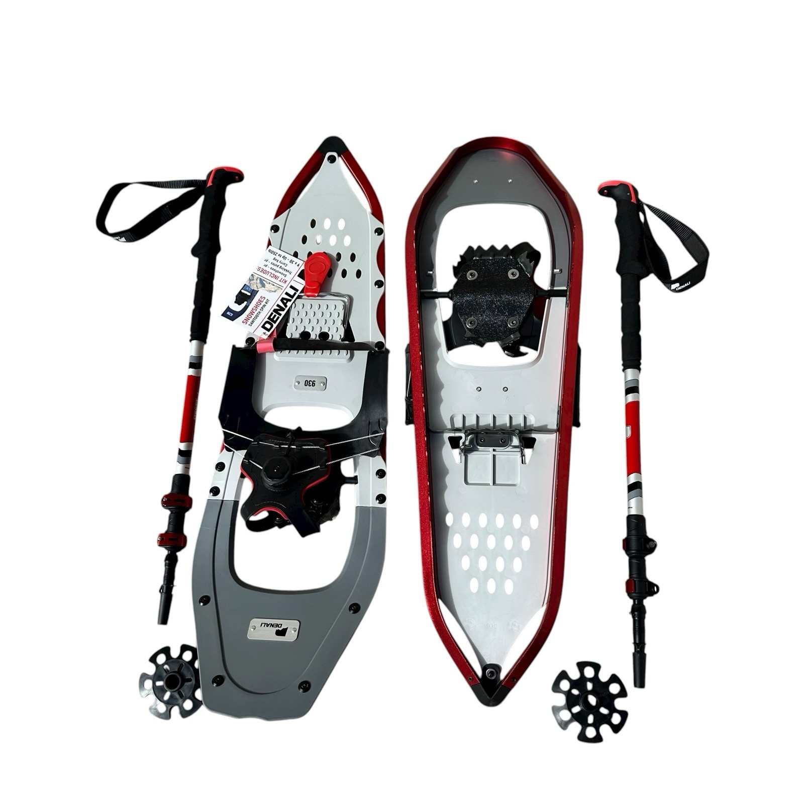 Denali Sawtooth Spin Snowshoes 9x30 Winter Hiking Kit w/ Poles & Bag – 250 lb