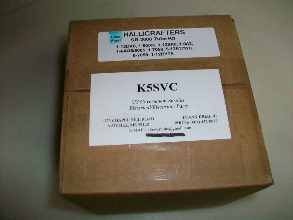 HALLICRAFTERS SR-2000 TUBE KIT LESS FINAL