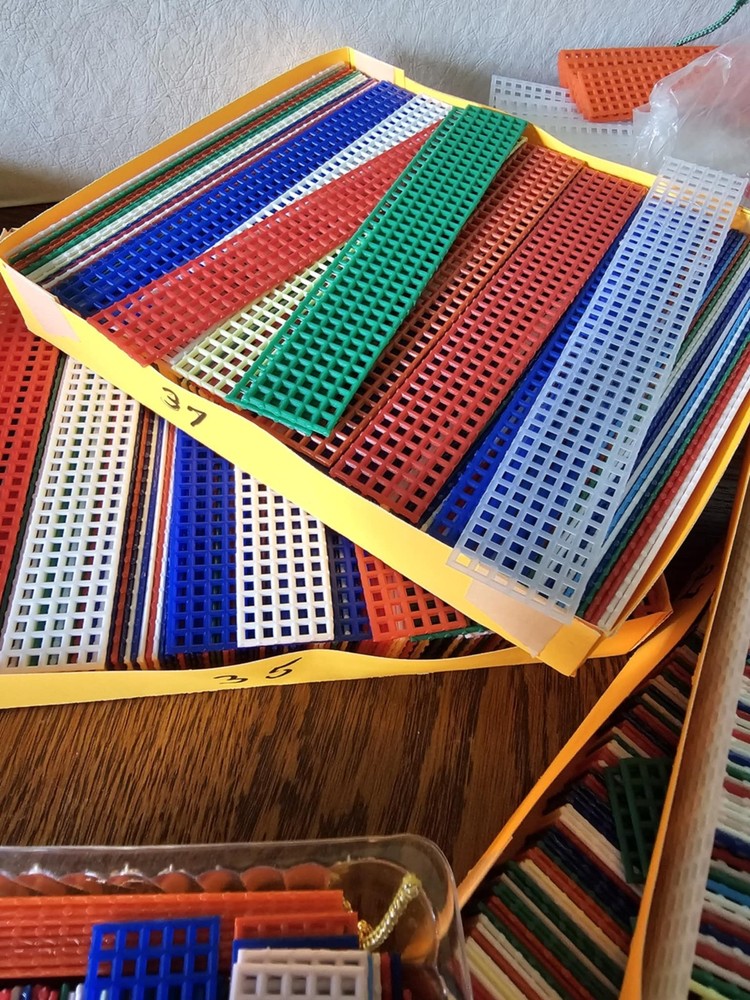 Huge Lot Plastic Canvas Strips 1" Wide Multi Size Color Needlepoint Craft
