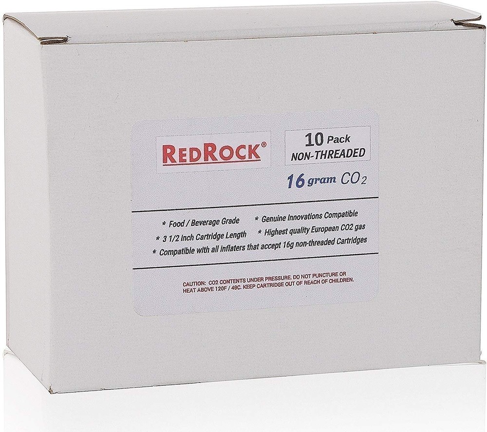 RedRock Unthreaded 16 Gram CO2 Cartridges - 10 Pack