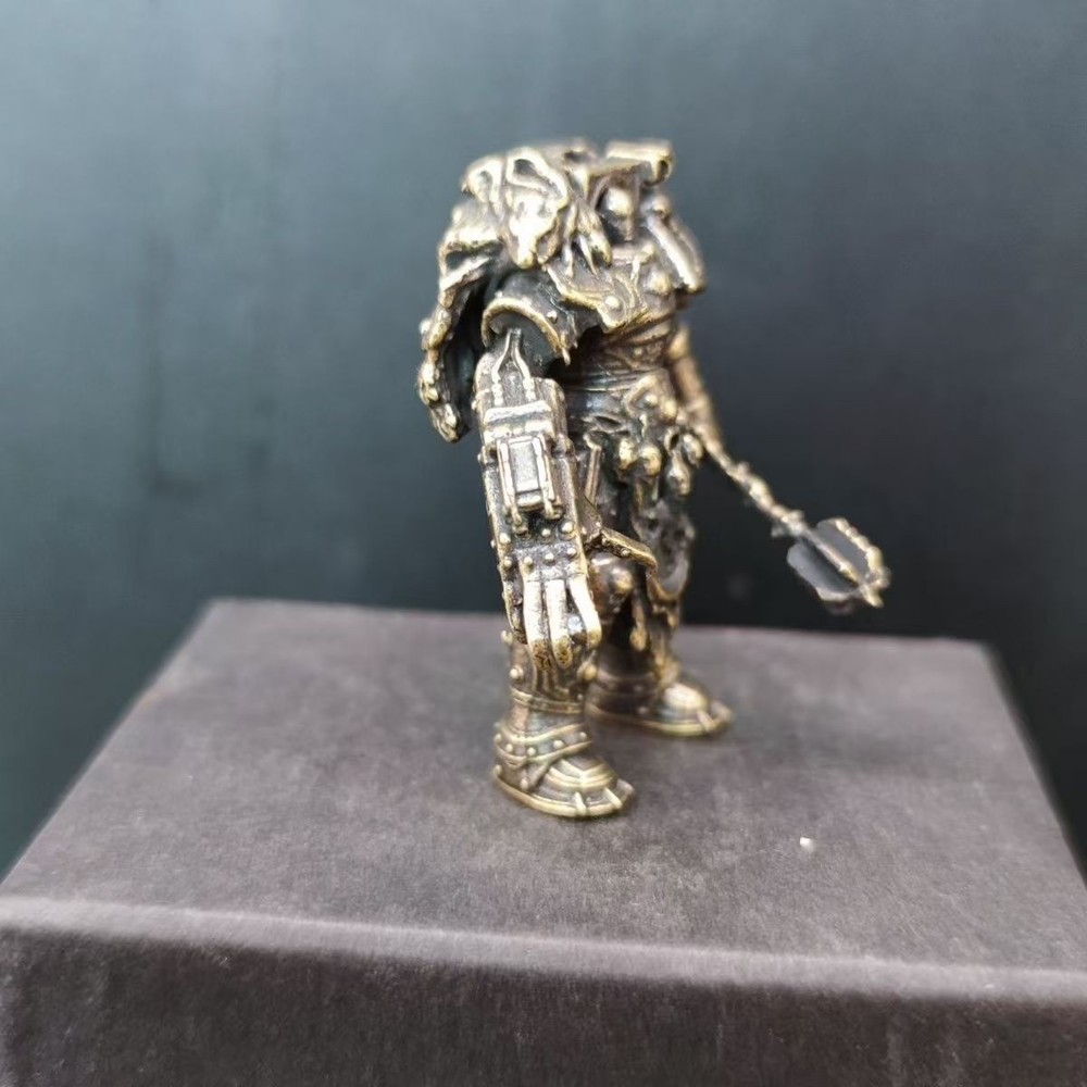 Black Solid Brass Soldier Man Knight Terminator Model Toy Statue