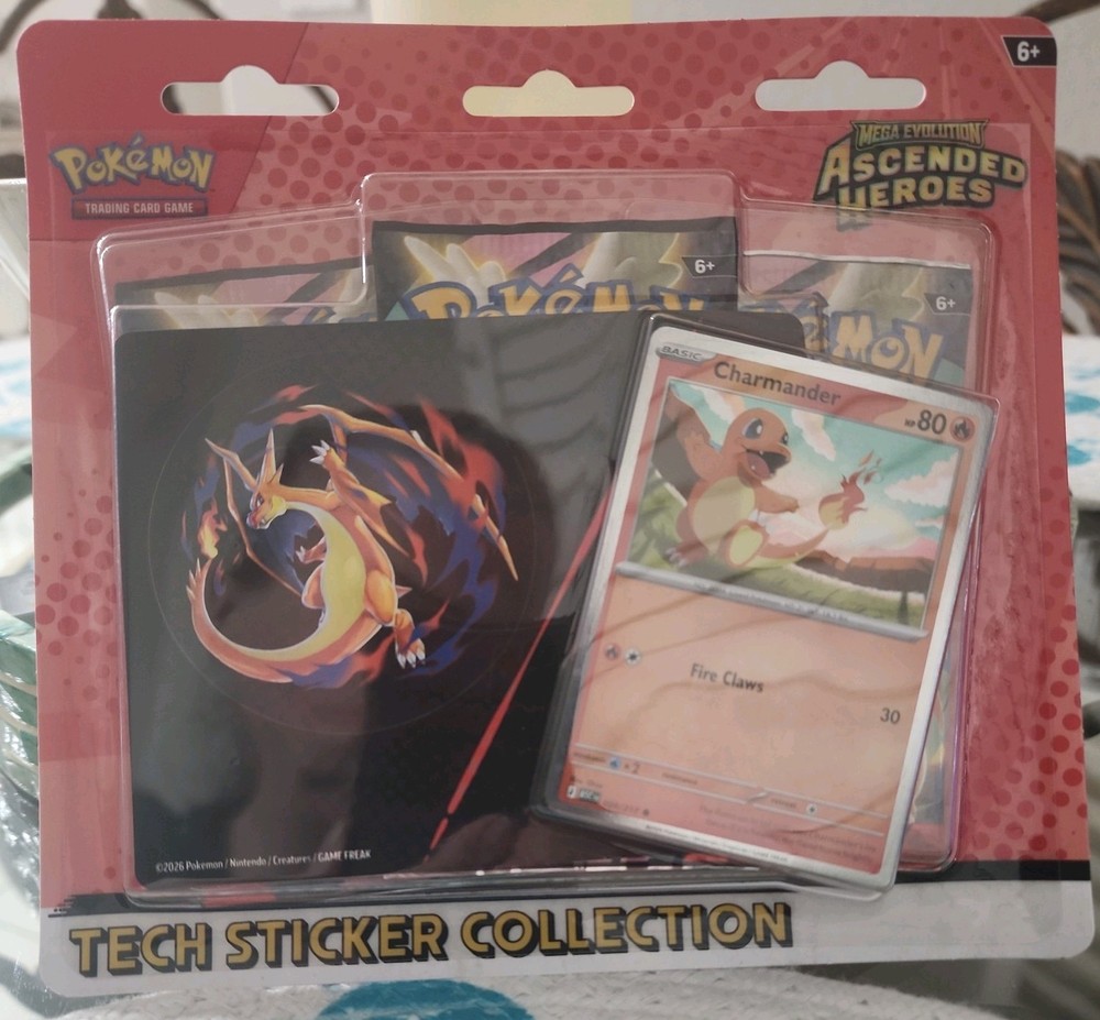 Pokémon Mega Evolution Ascended Heroes Tech Sticker Gastly AND Charmander