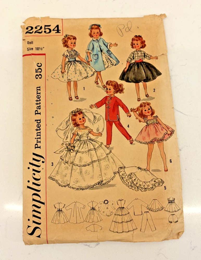 Vintage Simplicity Doll Patterns #2254, 4191, 5419