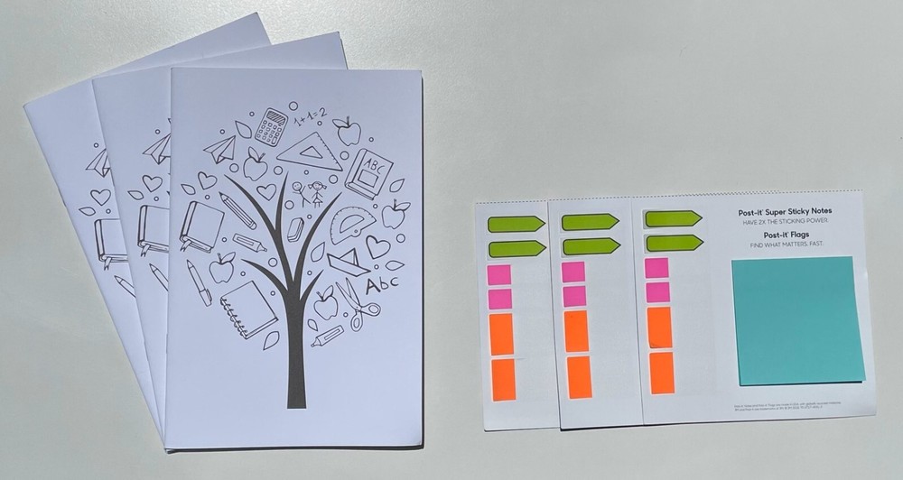 Staples Teacher Appreciation 3-Pack Notebooks and Post-it Notes and Flags Bundle