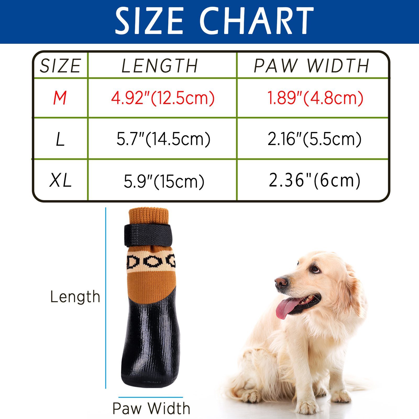 4pcs Dog Socks Anti Slip Waterproof Dog Shoes Boots Outdoor Indoor Paw Protector