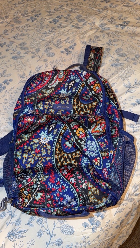 Vera Bradley Backpack Blue Multicolor Canvas Adjustable Straps