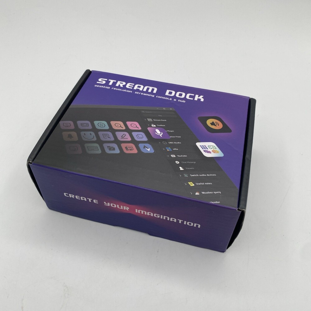 Stream dockStream Dock Streaming Console & Hub customizable LCD Macro keys Conte