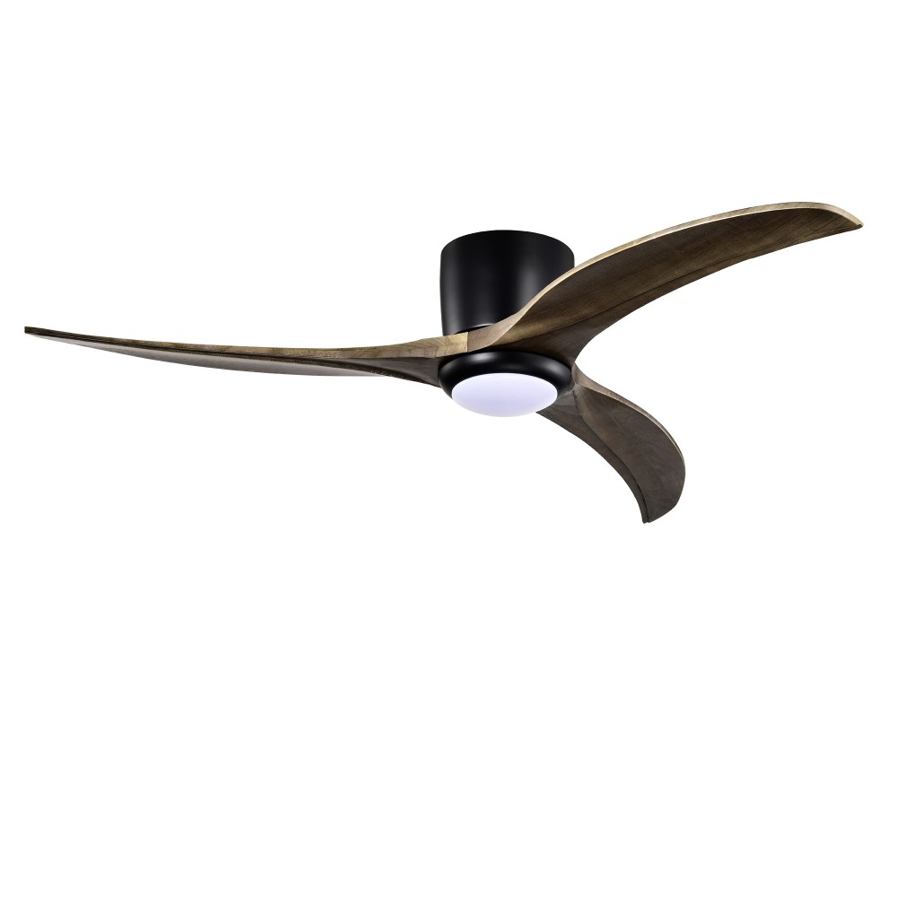 52" Flush Mount Ceiling Fan with Light Remote, Quiet DC Motor, Reversible