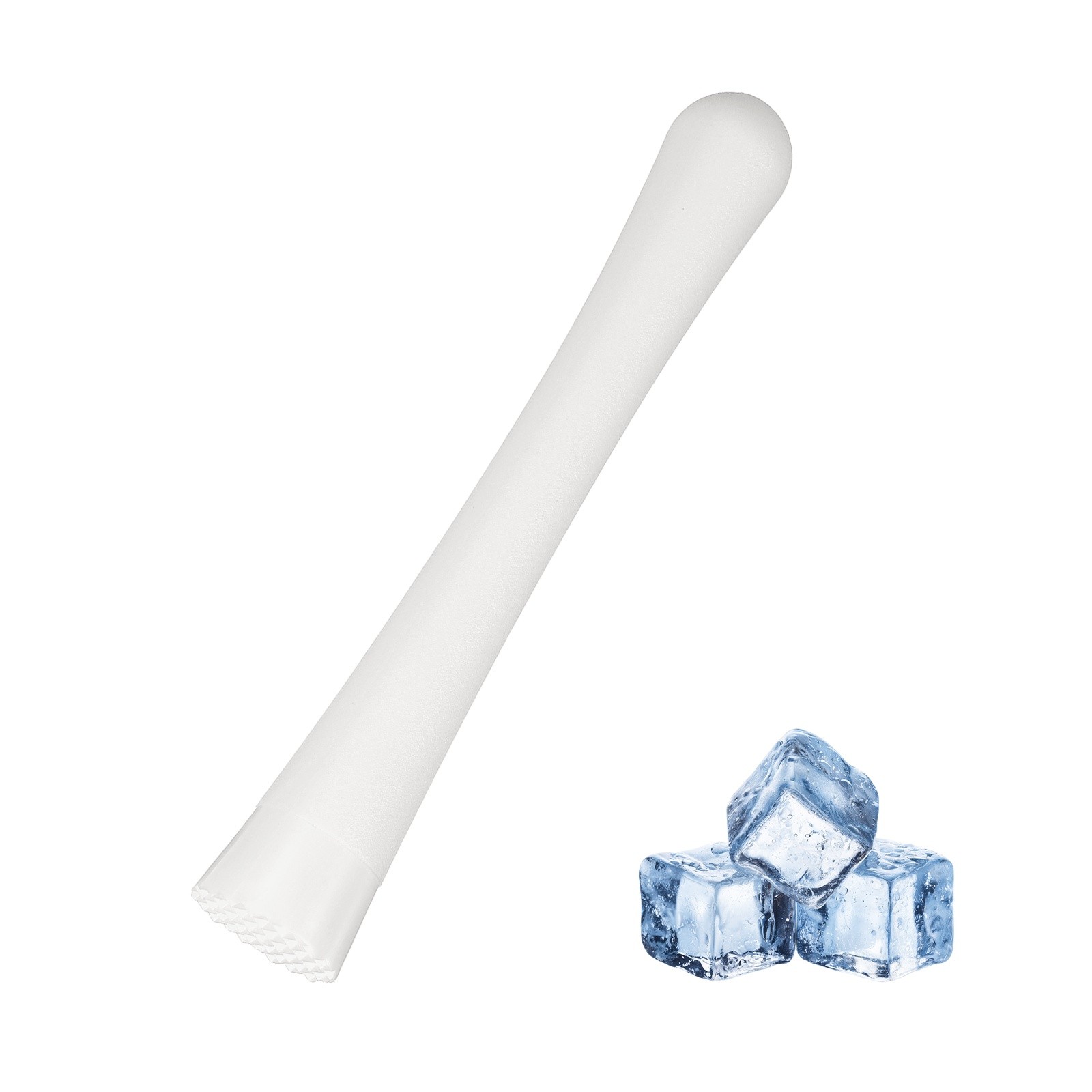 Cocktail Muddler, 8 Inch PP Drink Muddler, White (Thin)
