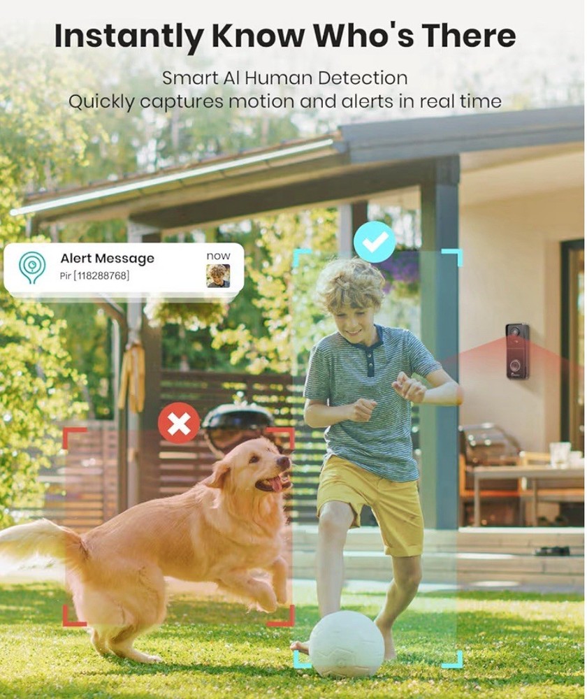 Doorbell Camera Wireless 3k Video Outdoor Security Camera Night Vision .