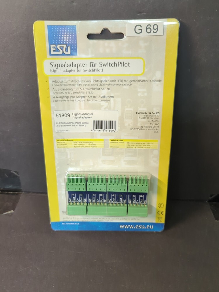 ESU 51809 ~ SwitchPilot Adapter For Signals With Common Cathode (2pcs) 8 Outputs