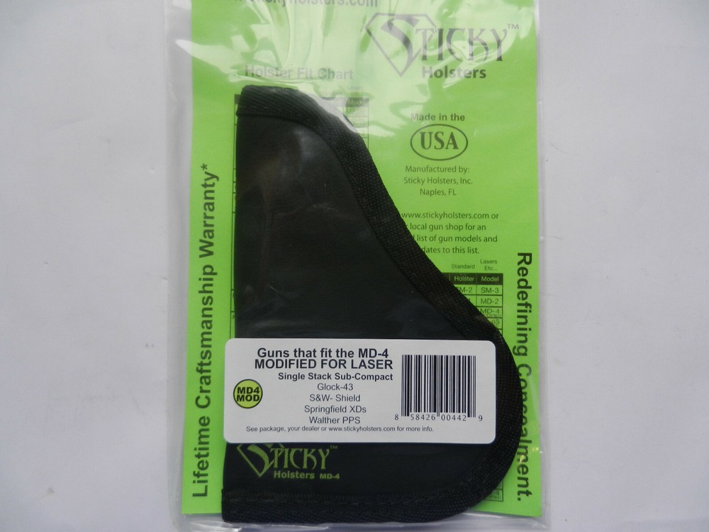 Sticky Holsters; Single Stack Sub Compacts, Modified for Lasers; Ambi; MD-4-MOD