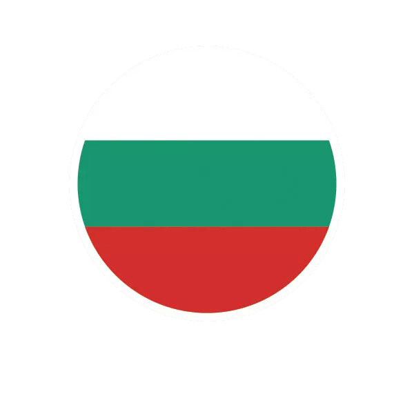 Round Bulgarian Flag Sticker Decal