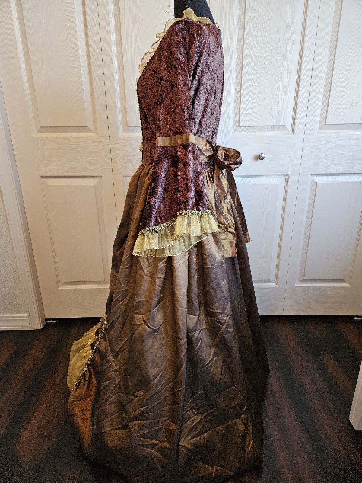 Marie Antoinette Gown Dress Rococo 18th Century rococo brown , Bust 36",colonial