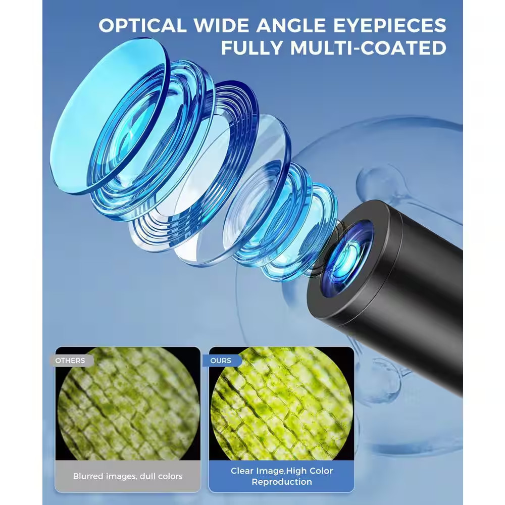 Compound Microscope 100X-2000X High-Power Biological Microscope for Students wit