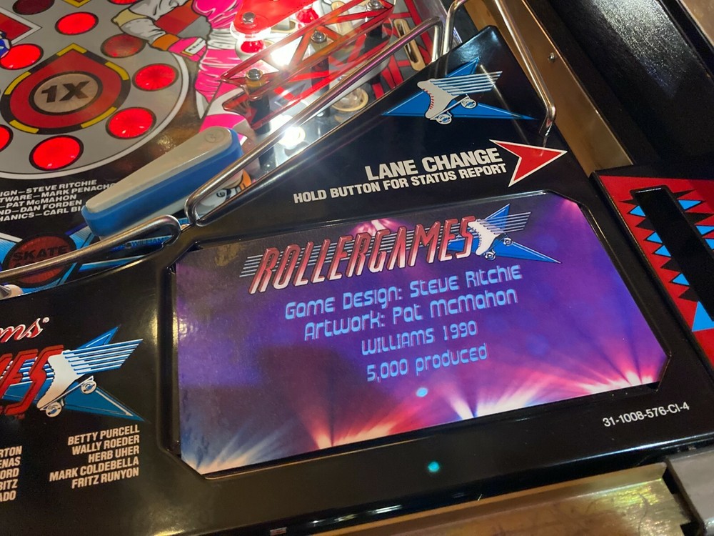 Williams Rollergames Pinball Custom Apron Cards Set Instruction Rules Info