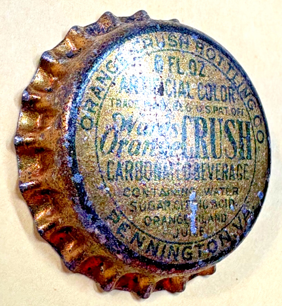 WARD'S ORANGE CRUSH BOTTLE CORK CAP SODA POP 6 OZS PENNINGTON, VA NEW OLD STOCK