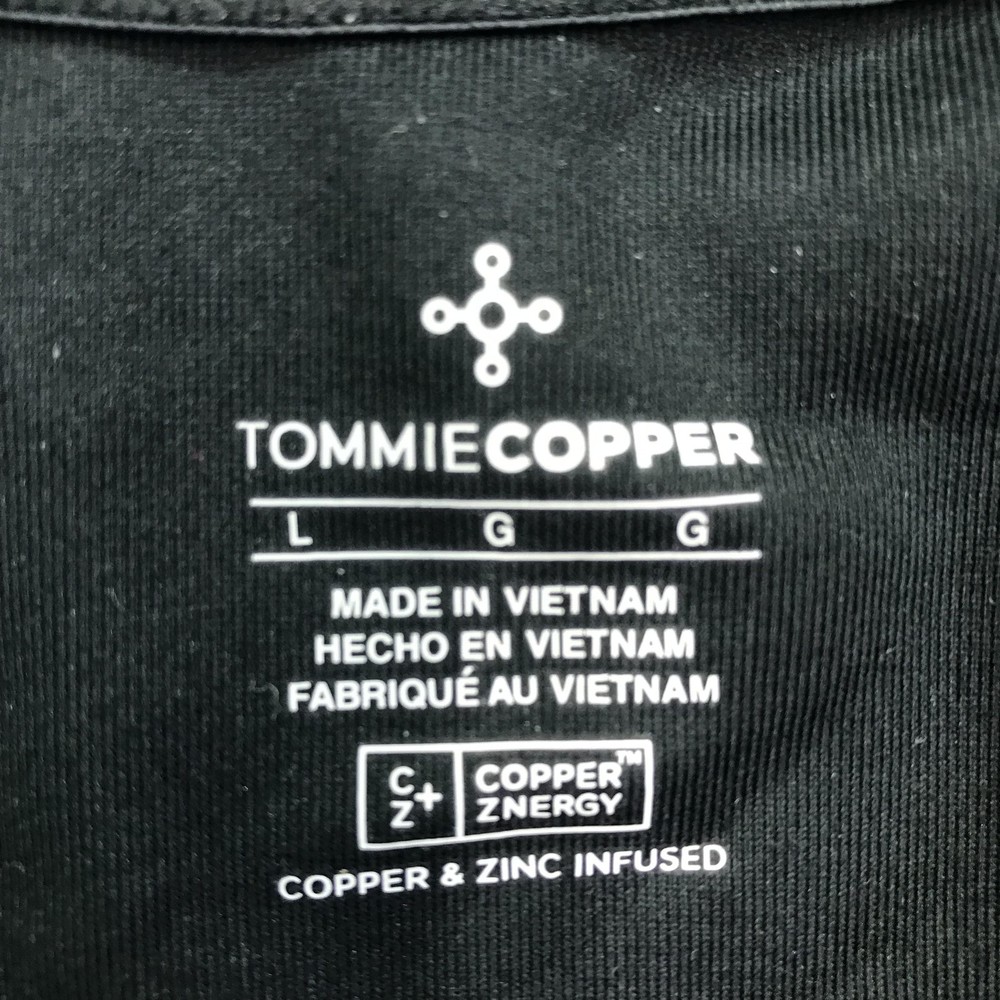 Tommie Copper Womens Back Support Compression Zip Jacket Top Large Black